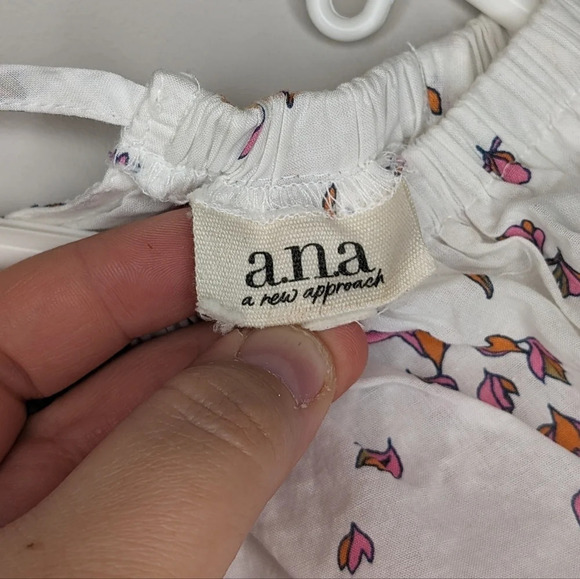 Ana Flowy  White 100% Cotton Pilgrim Top Floral Red Detail Sleeve Medium - Picture 5 of 10